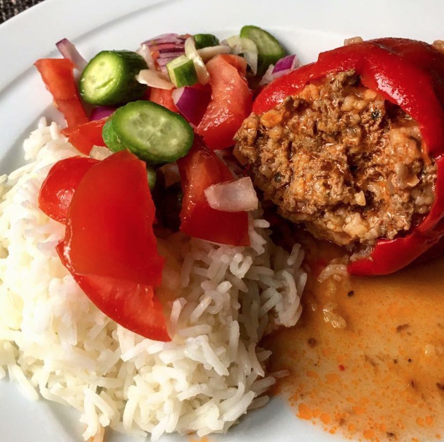 Paprika gefüllt mit Hackfleisch und Reis - Die besten Fitnessrezepte